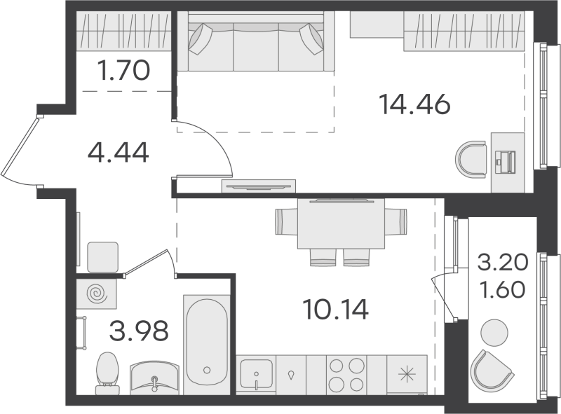 1 ккв 36,3 м²