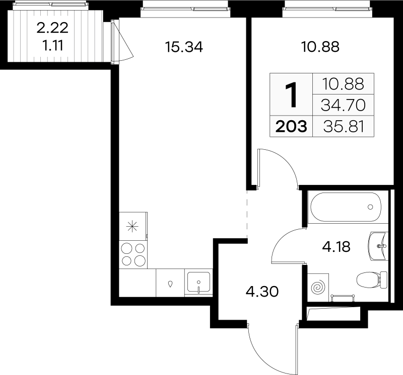 2 ккв (Евро) 35,8 м²