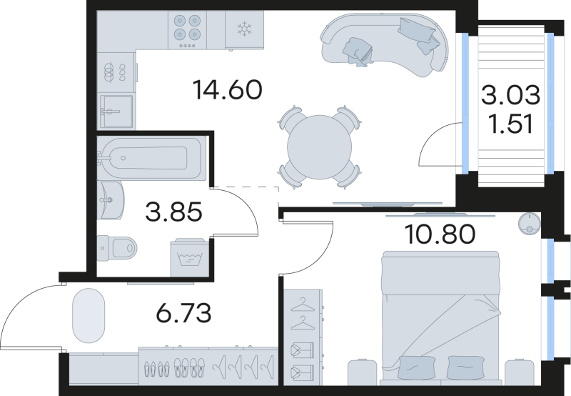 1 ккв 37,5 м²