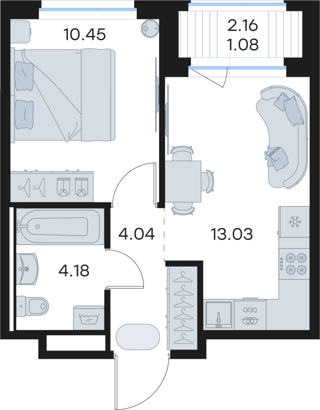 1 ккв 32,8 м²