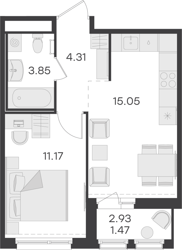 2 ккв (Евро) 35,5 м²