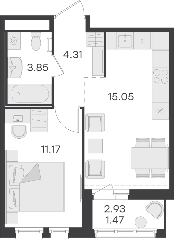 2 ккв (Евро) 35,6 м²