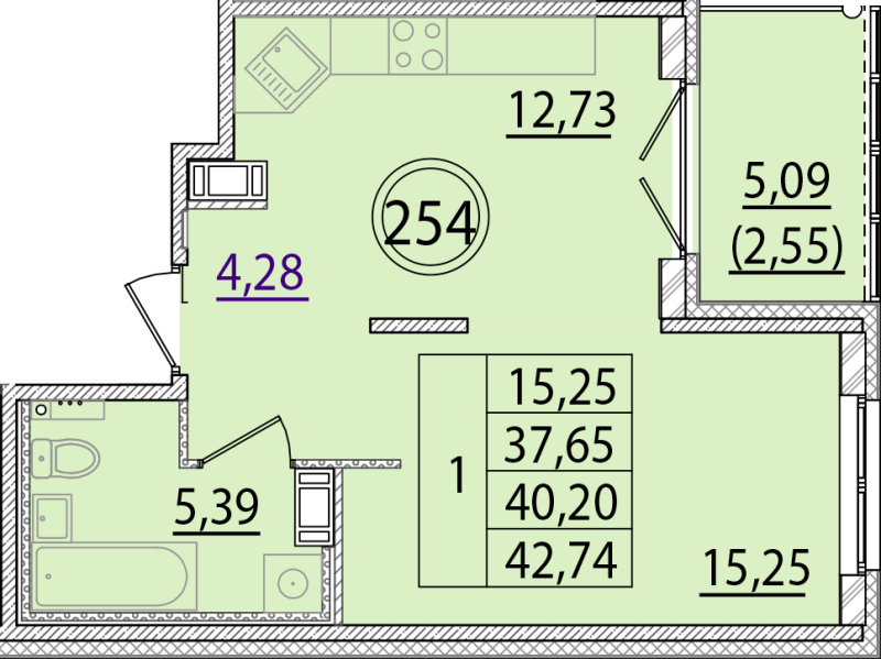 1 ккв 37,7 м²
