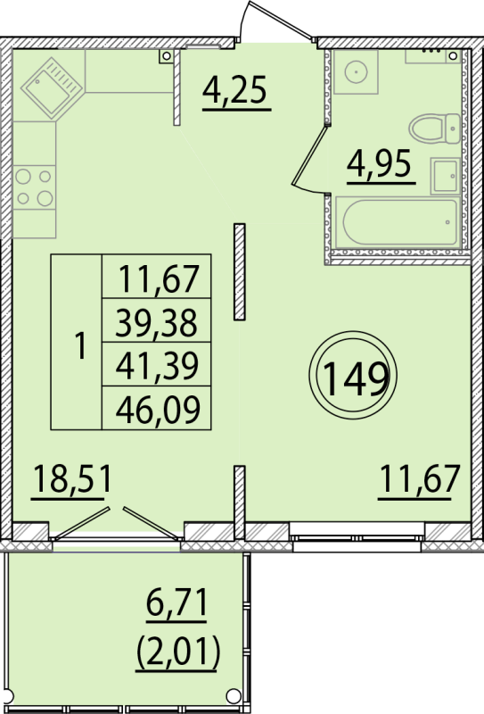 2 ккв (Евро) 39,4 м²
