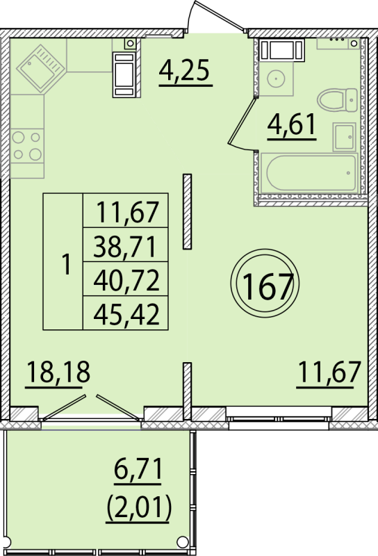 2 ккв (Евро) 38,7 м²