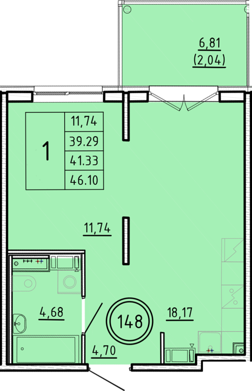 2 ккв (Евро) 39,3 м²