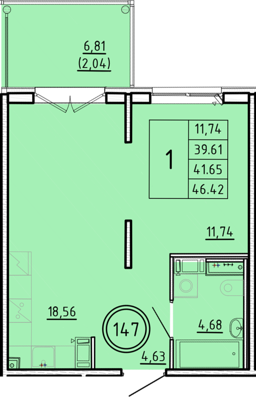 2 ккв (Евро) 39,6 м²