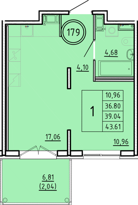 2 ккв (Евро) 36,8 м²