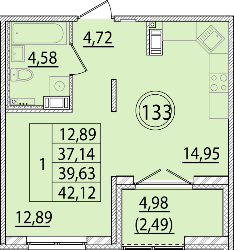 1 ккв 37,1 м²