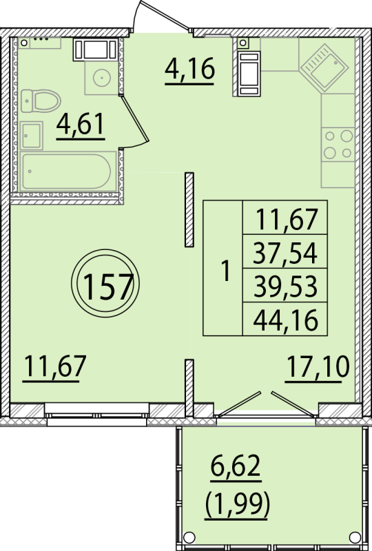 2 ккв (Евро) 37,5 м²