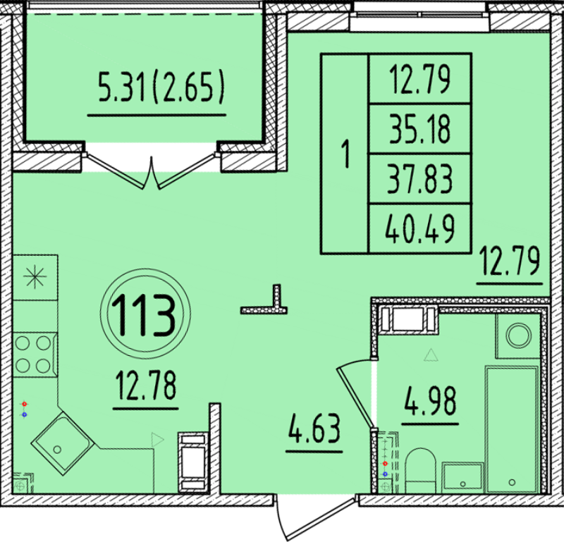 1 ккв 35,2 м²