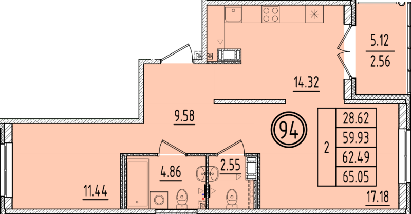 2 ккв 59,9 м²