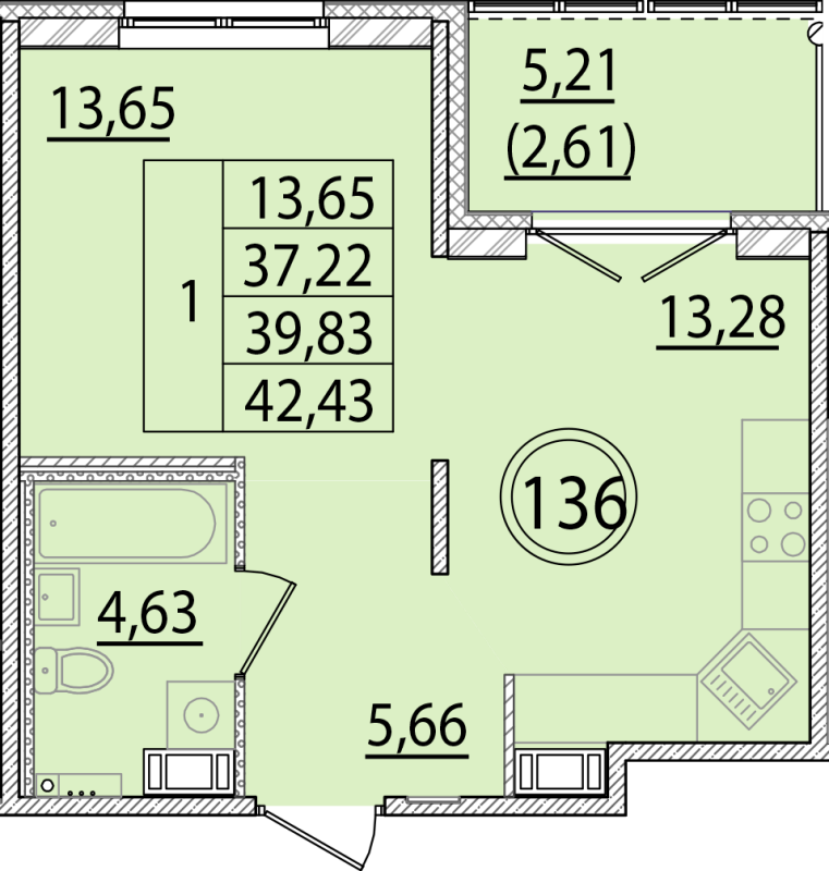1 ккв 37,2 м²