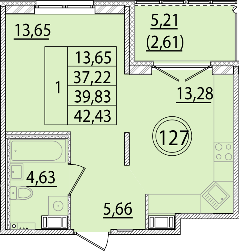 1 ккв 37,2 м²