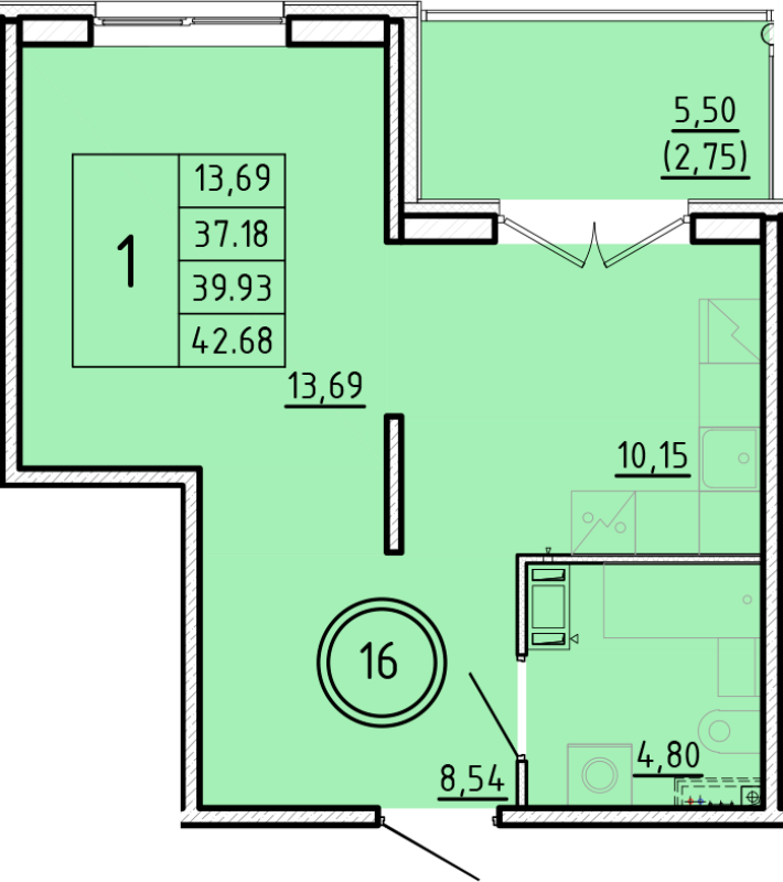 1 ккв 37,2 м²