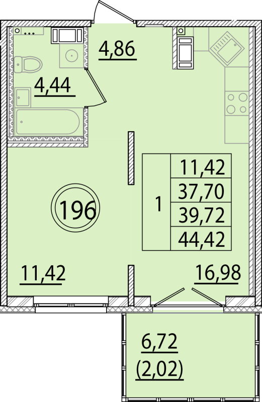 2 ккв (Евро) 37,7 м²