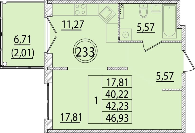 1 ккв 40,2 м²
