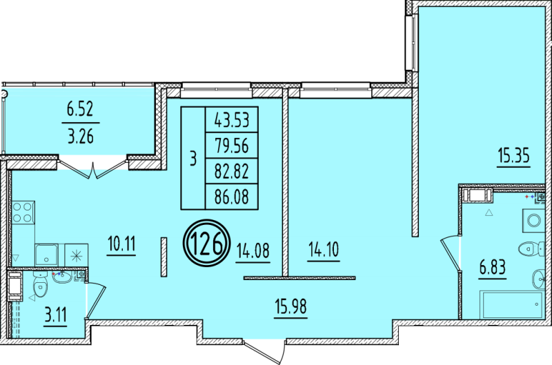 3 ккв 79,6 м²