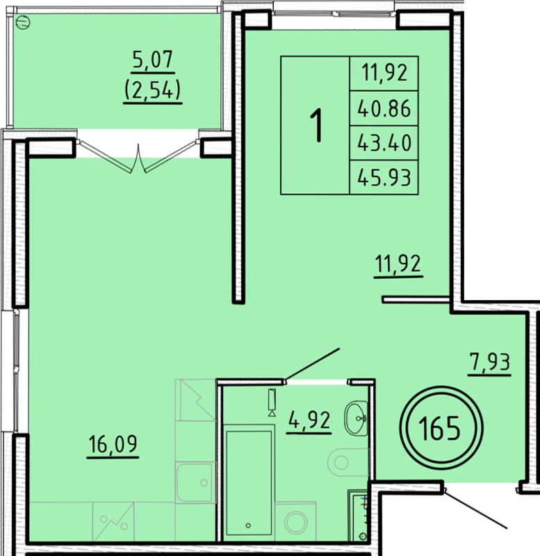 2 ккв (Евро) 40,9 м²