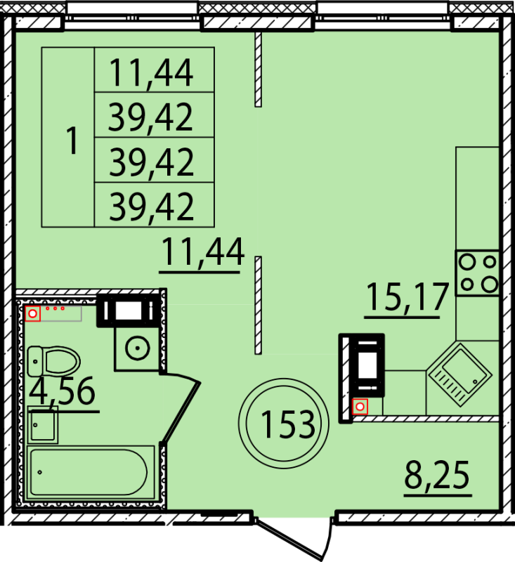2 ккв (Евро) 39,4 м²