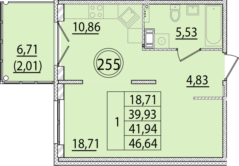 1 ккв 39,9 м²