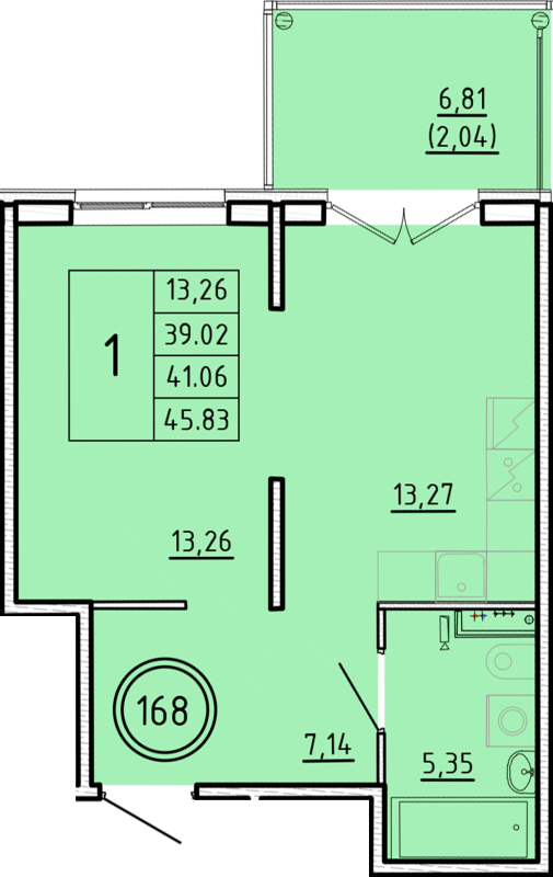 1 ккв 39 м²