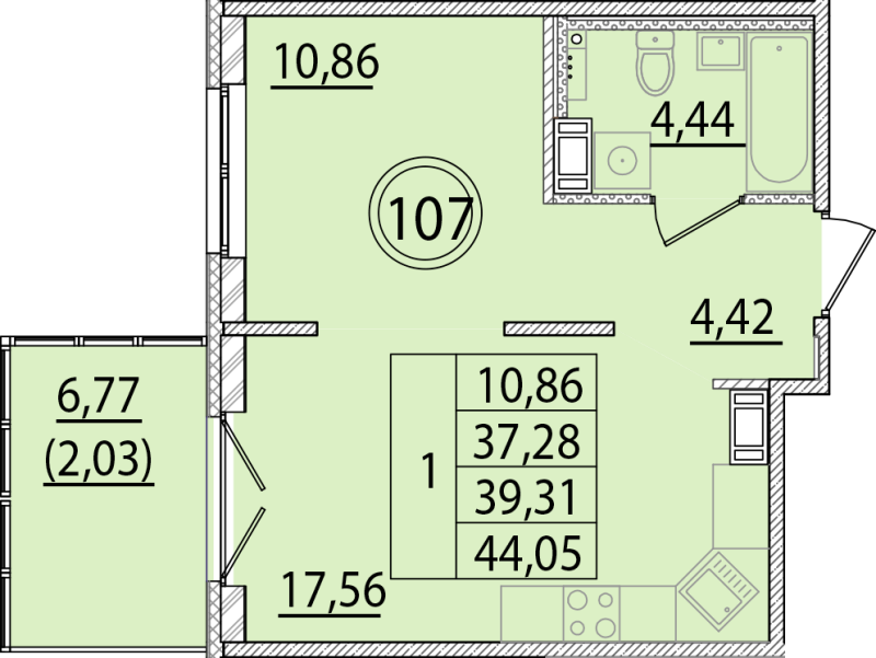 2 ккв (Евро) 37,3 м²
