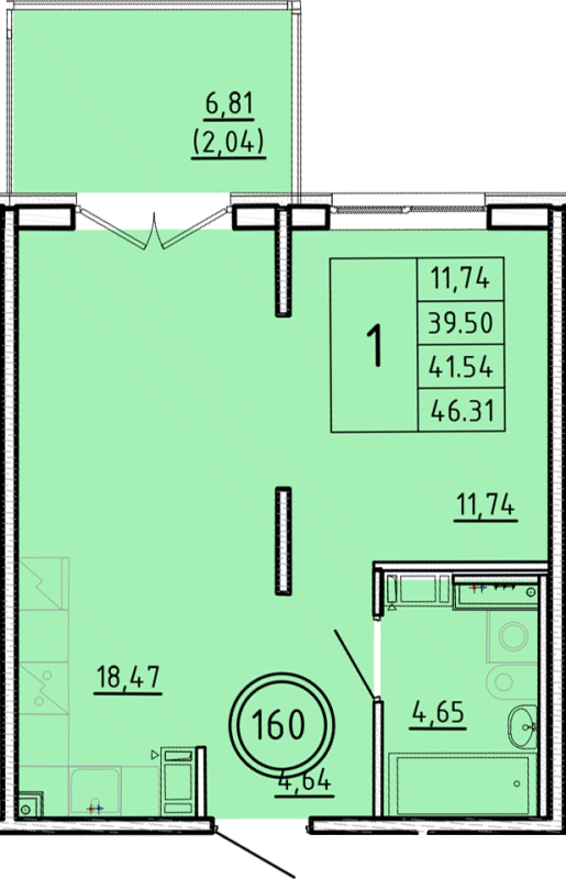 2 ккв (Евро) 39,5 м²