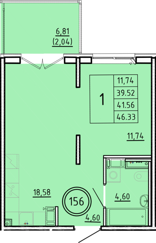 2 ккв (Евро) 39,5 м²