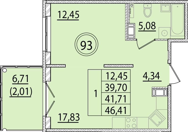 2 ккв (Евро) 39,7 м²