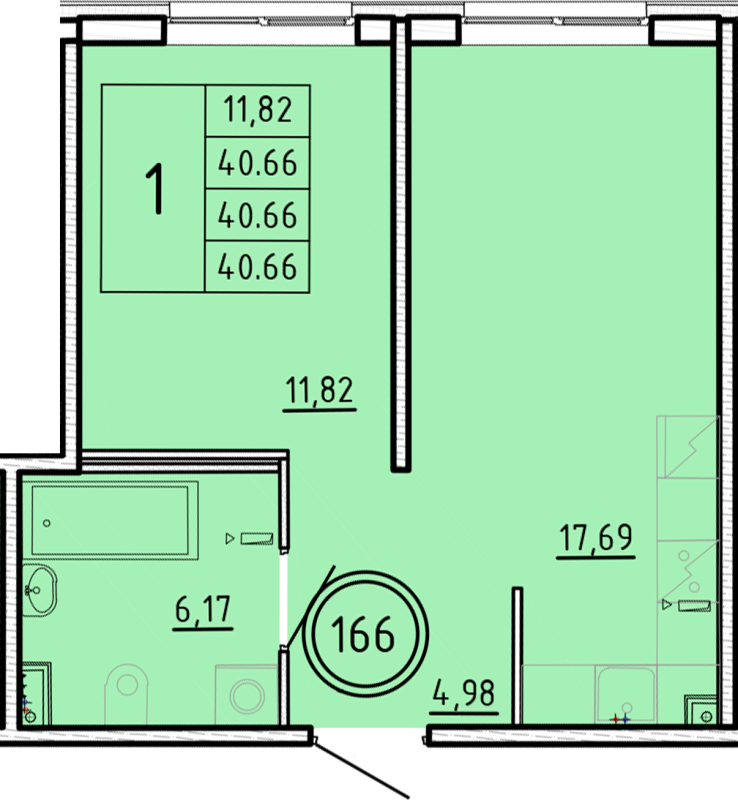 2 ккв (Евро) 40,7 м²