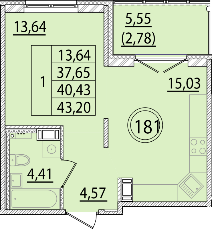 2 ккв (Евро) 37,7 м²