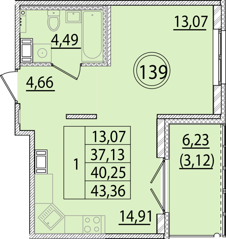 1 ккв 37,1 м²