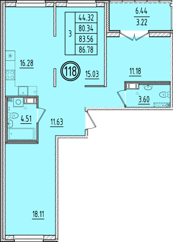 4 ккв (Евро) 80,3 м²