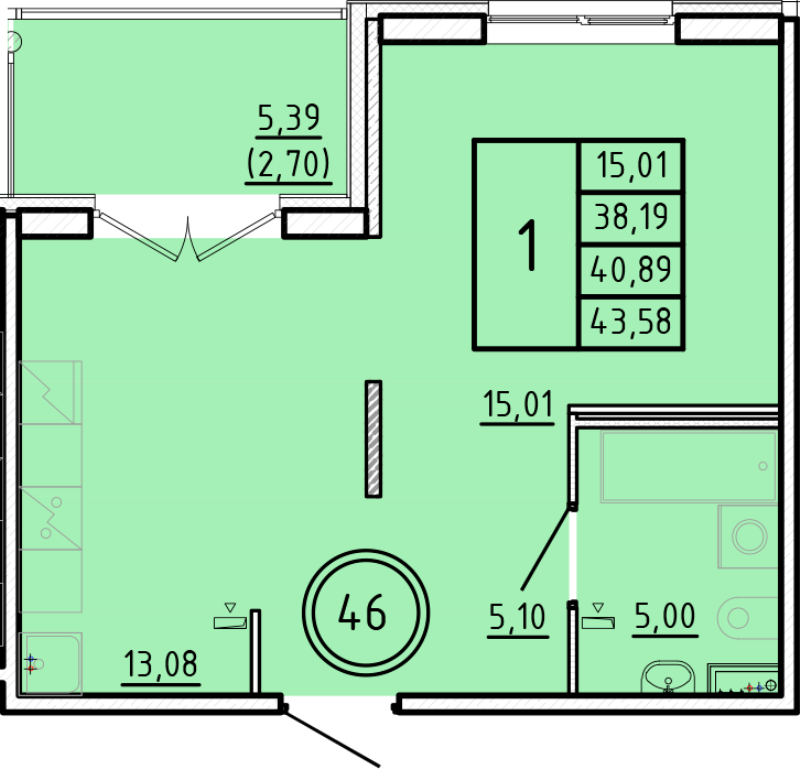1 ккв 38,2 м²
