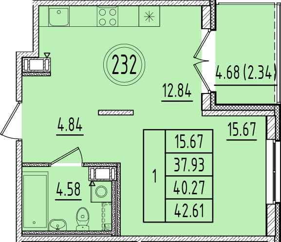 1 ккв 37,9 м²