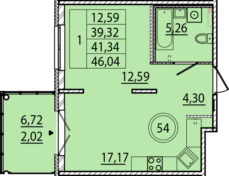 2 ккв (Евро) 39,3 м²