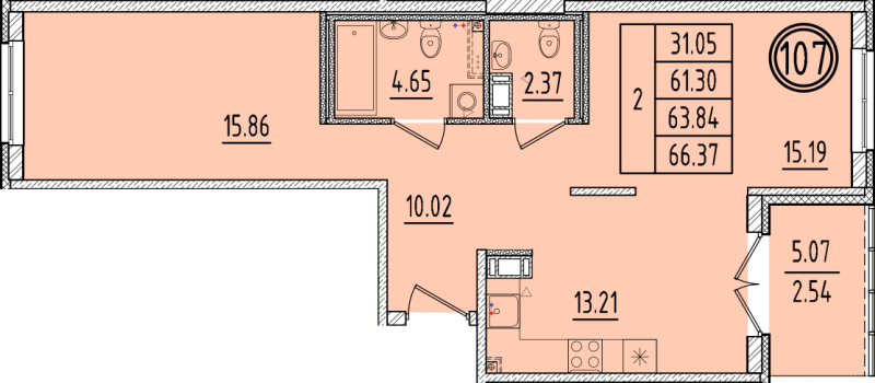 2 ккв 61,3 м²
