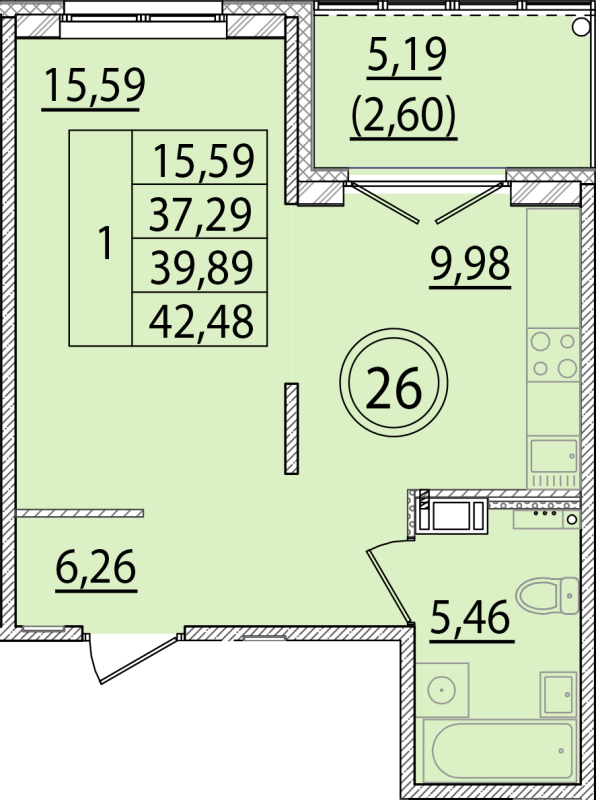 1 ккв 37,3 м²