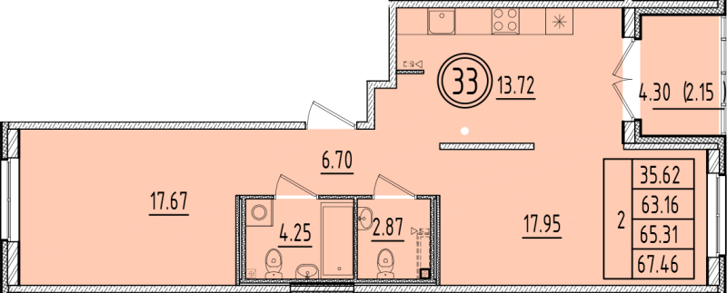2 ккв 63,2 м²