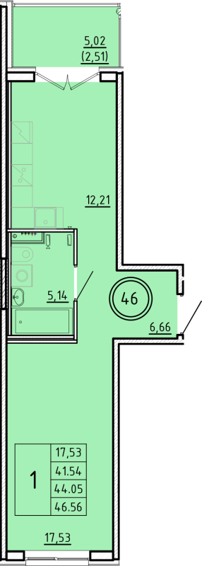 1 ккв 41,5 м²