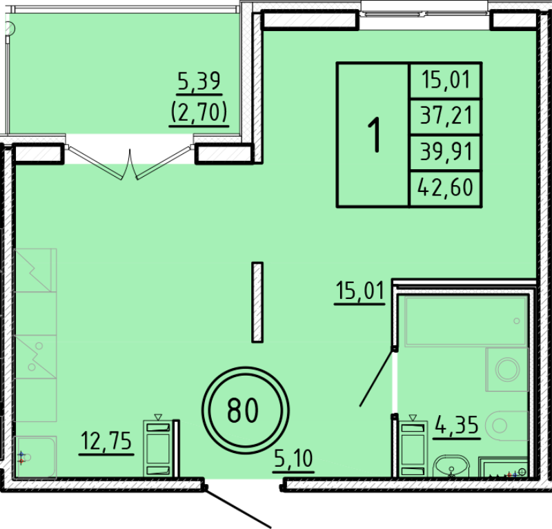 1 ккв 37,2 м²