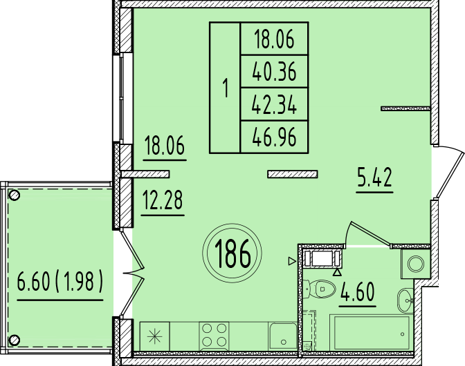 1 ккв 40,4 м²