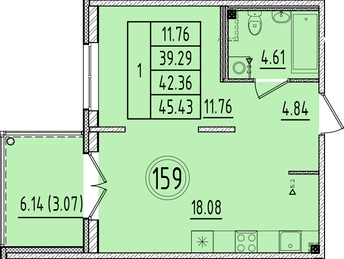 2 ккв (Евро) 39,3 м²