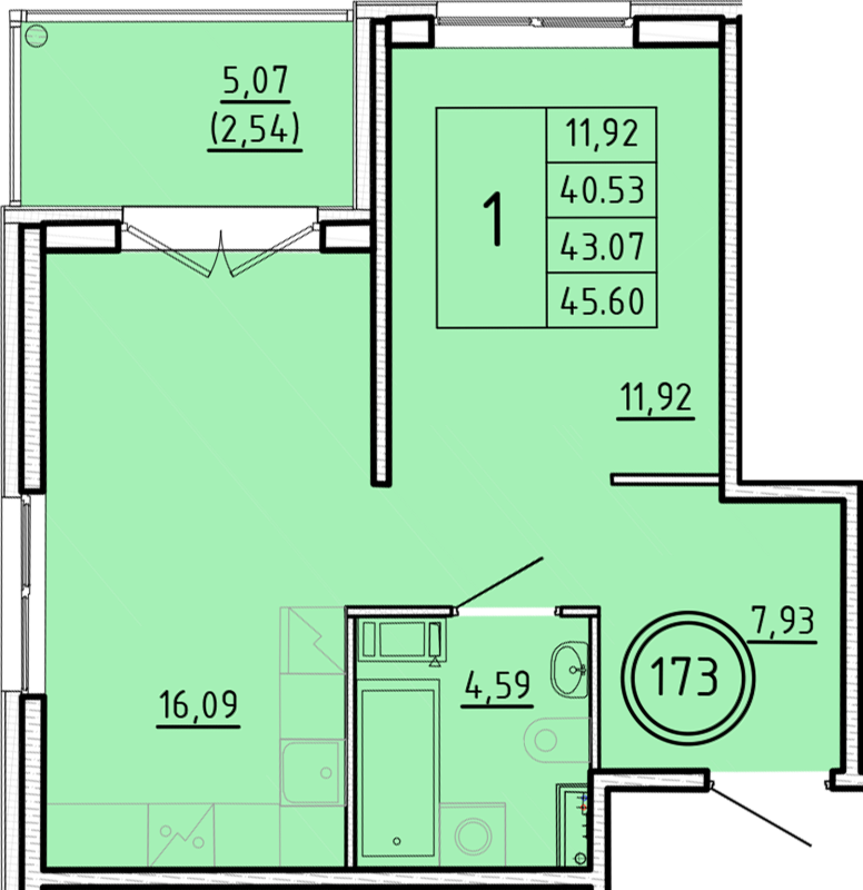 2 ккв (Евро) 40,5 м²