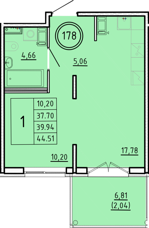 1 ккв 37,7 м²