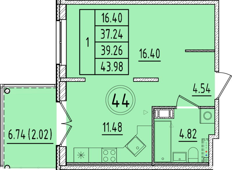 1 ккв 37,2 м²