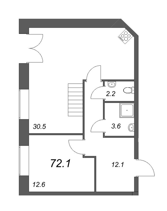 2 ккв (Евро) 71,4 м²