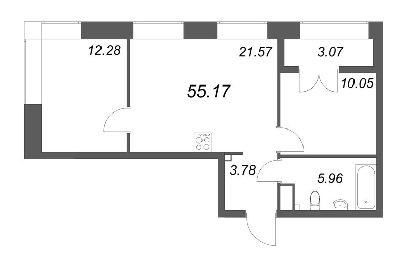 3 ккв (Евро) 55,2 м²