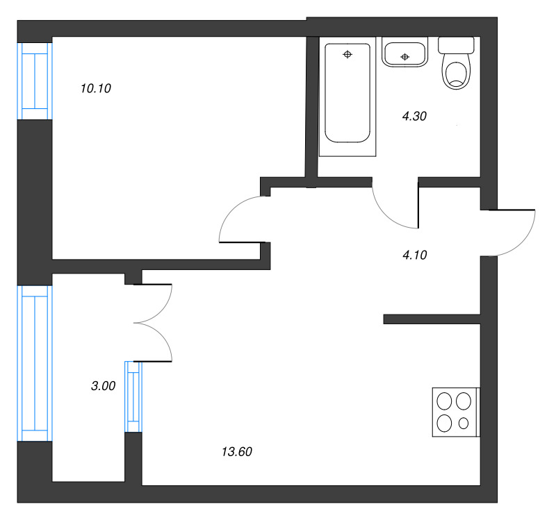1 ккв 33,6 м²